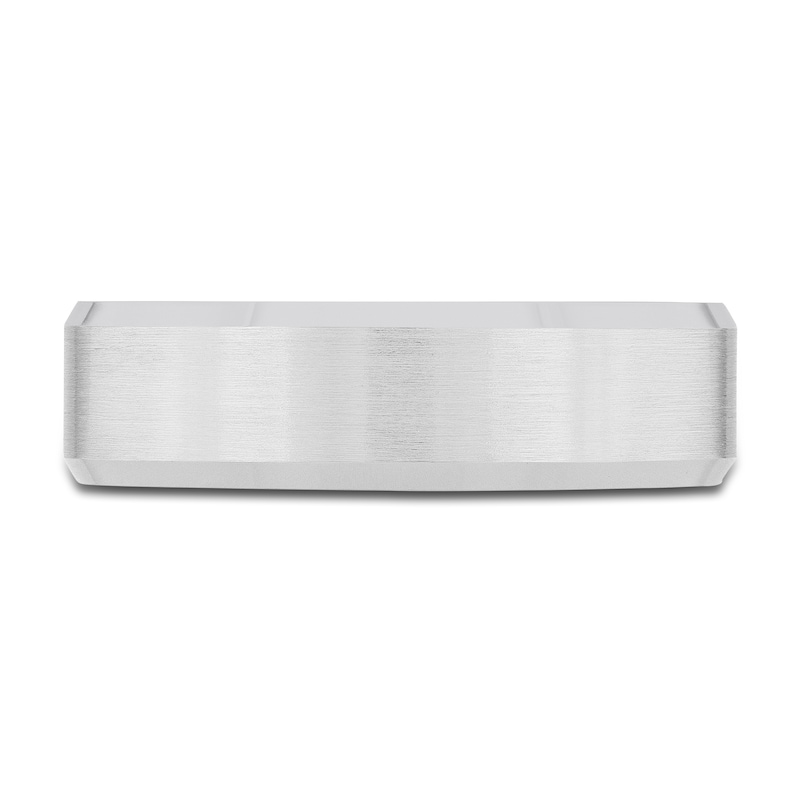 Main Image 3 of Previously Owned Men's Beveled Edge Wedding Band 14K White Gold