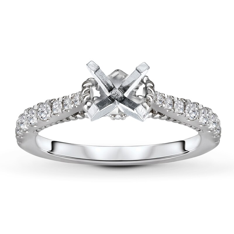 Main Image 1 of Previously Owned Diamond Engagement Ring Setting 1/3 ct tw Round 14K White Gold