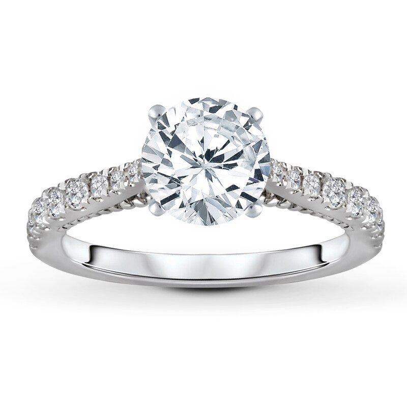 Main Image 3 of Previously Owned Diamond Engagement Ring Setting 1/3 ct tw Round 14K White Gold