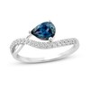 Thumbnail Image 1 of Previously Owned Montana Blue Natural Sapphire Ring 1/6 ct tw Diamonds 10K White Gold