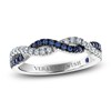 Thumbnail Image 1 of Previously Owned Vera Wang WISH Diamond & Blue Sapphire Ring 1/5 ct tw Round 14K White Gold