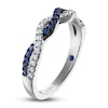 Thumbnail Image 2 of Previously Owned Vera Wang WISH Diamond & Blue Sapphire Ring 1/5 ct tw Round 14K White Gold