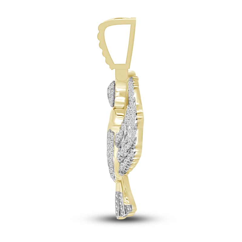 Main Image 3 of Previously Owned Men's Diamond Eagle Charm 1/2 ct tw Round 10K Yellow Gold