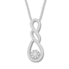 Thumbnail Image 1 of Previously Owned Diamond Infinity Necklace 1/3 ct tw 10K White Gold 19" Adj.