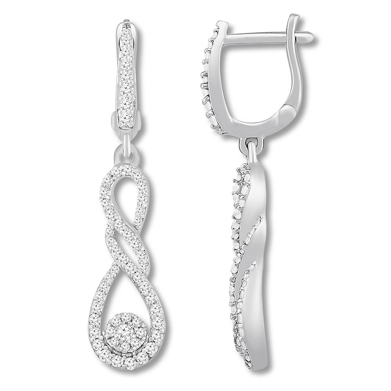 Previously Owned Diamond Infinity Earrings 1/2 carat tw 10K White Gold