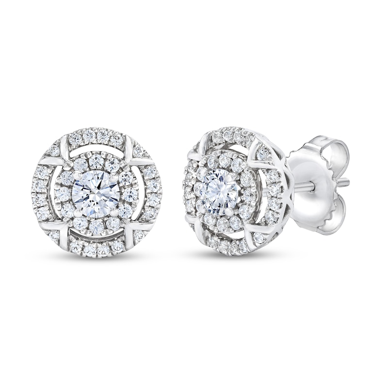 Main Image 1 of Previously Owned Vera Wang WISH Diamond Earrings 1/2 ct tw 10K White Gold