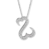 Thumbnail Image 1 of Previously Owned Open Hearts Necklace 1/4 ct tw Diamonds 14K White Gold