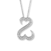 Thumbnail Image 2 of Previously Owned Open Hearts Necklace 1/4 ct tw Diamonds 14K White Gold
