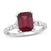 Thumbnail Image 1 of Previously Owned Natural Rhodolite Ring 1/3 ct tw Diamonds 10K White Gold