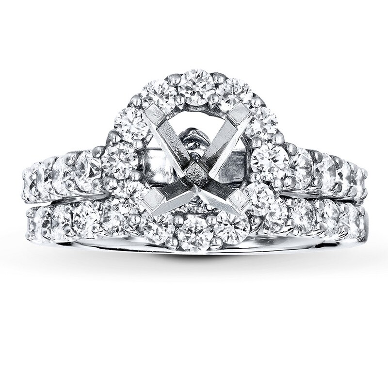 Main Image 1 of Previously Owned Hearts Desire Bridal Setting 1-1/4 cttw Diamonds 18K White Gold