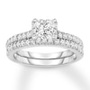Thumbnail Image 1 of Previously Owned Diamond Bridal Set 1-1/2 ct tw Princess/Round 14K White Gold