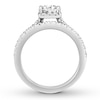 Thumbnail Image 2 of Previously Owned Diamond Bridal Set 1-1/2 ct tw Princess/Round 14K White Gold