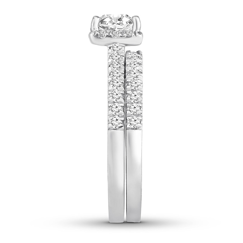 Main Image 3 of Previously Owned Diamond Bridal Set 1-1/2 ct tw Princess/Round 14K White Gold
