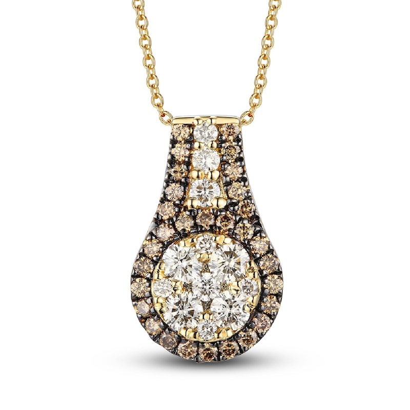 Main Image 1 of Previously Owned Le Vian Chocolate Diamond Necklace 5/8 ct tw Round 14K Honey Gold