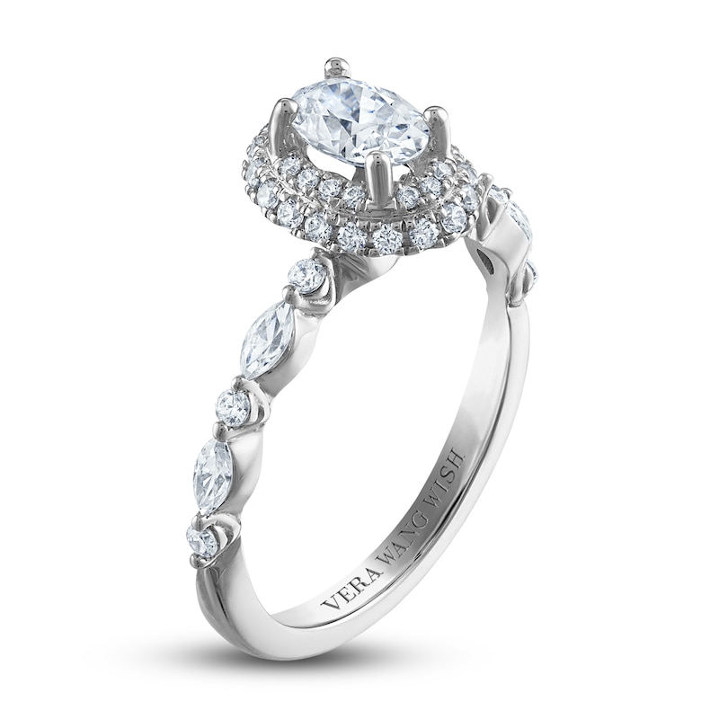 Main Image 2 of Previously Owned Vera Wang WISH Diamond Engagement Ring 1 ct tw Oval/Round 14K White Gold