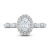Thumbnail Image 3 of Previously Owned Vera Wang WISH Diamond Engagement Ring 1 ct tw Oval/Round 14K White Gold