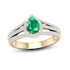 Thumbnail Image 1 of Previously Owned Natural Emerald Ring 1/4 ct tw Diamonds 10K Yellow Gold
