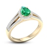 Thumbnail Image 2 of Previously Owned Natural Emerald Ring 1/4 ct tw Diamonds 10K Yellow Gold