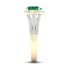 Thumbnail Image 3 of Previously Owned Natural Emerald Ring 1/4 ct tw Diamonds 10K Yellow Gold