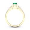 Thumbnail Image 4 of Previously Owned Natural Emerald Ring 1/4 ct tw Diamonds 10K Yellow Gold