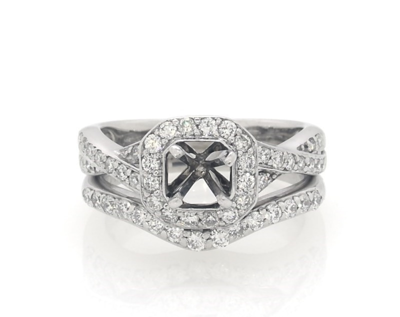 Main Image 1 of Previously Owned Diamond Bridal Setting 5/8 ct tw 14K White Gold Size 5
