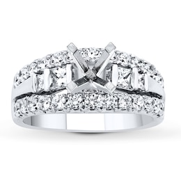 Previously Owned Diamond Ring Setting 1-1/4 ct tw Round 18K White Gold