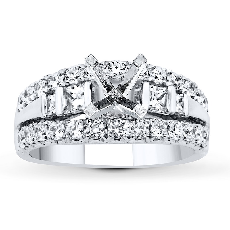 Main Image 1 of Previously Owned Diamond Ring Setting 1-1/4 ct tw Round 18K White Gold