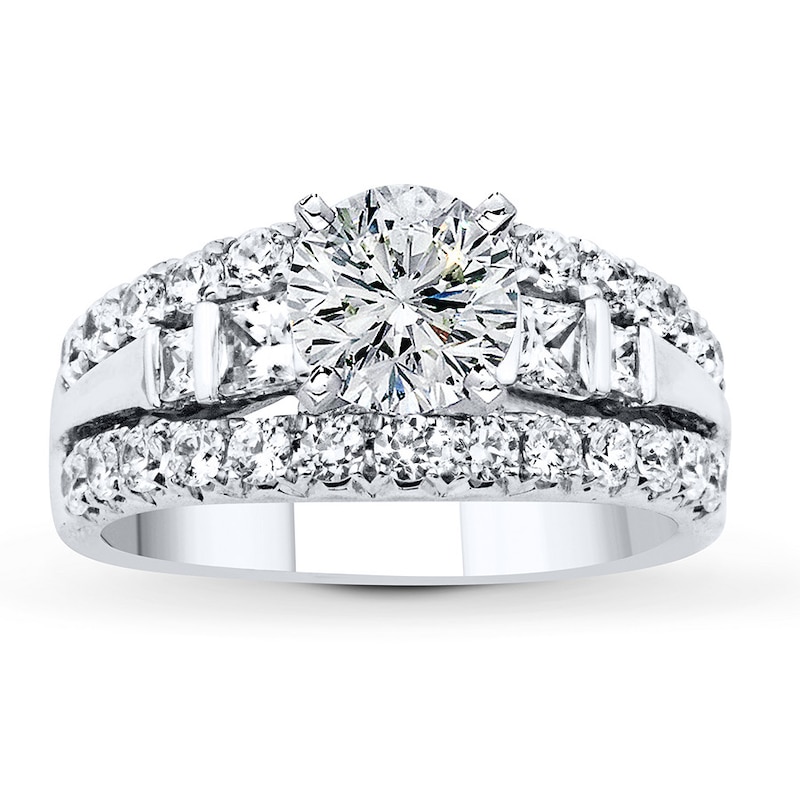 Main Image 3 of Previously Owned Diamond Ring Setting 1-1/4 ct tw Round 18K White Gold