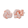 Thumbnail Image 2 of Previously Owned Diamond Knot Earrings 1/3 ct tw Round-cut 10K Rose Gold