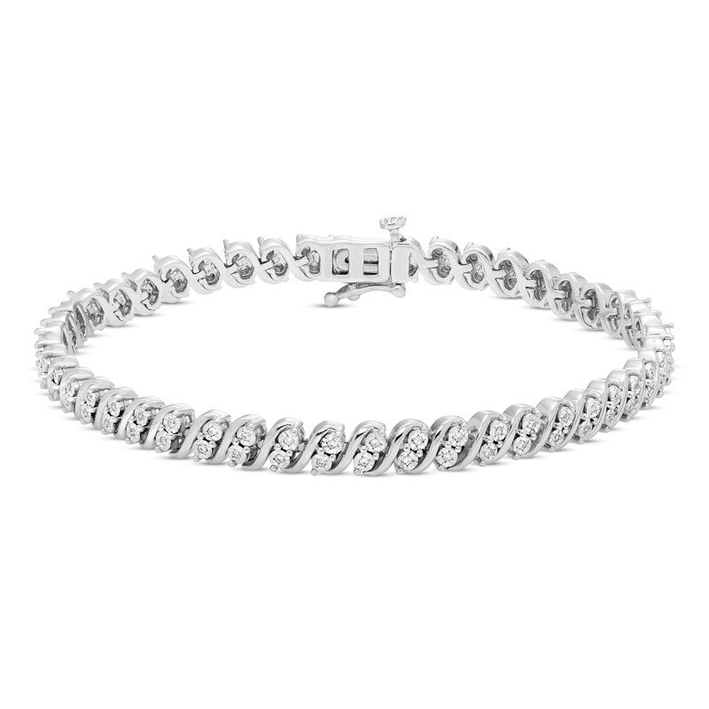 Main Image 1 of Previously Owned Diamond Bracelet 1/4 ct tw Round Sterling Silver