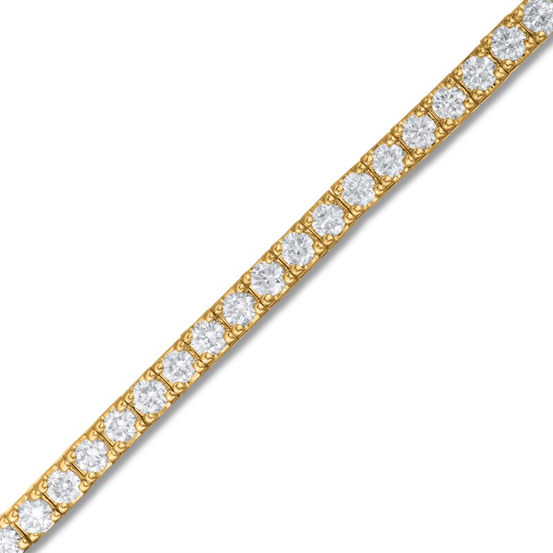 Main Image 2 of Previously Owned Lab-Grown Diamond Tennis Bracelet 3 ct tw Round 14K Yellow Gold