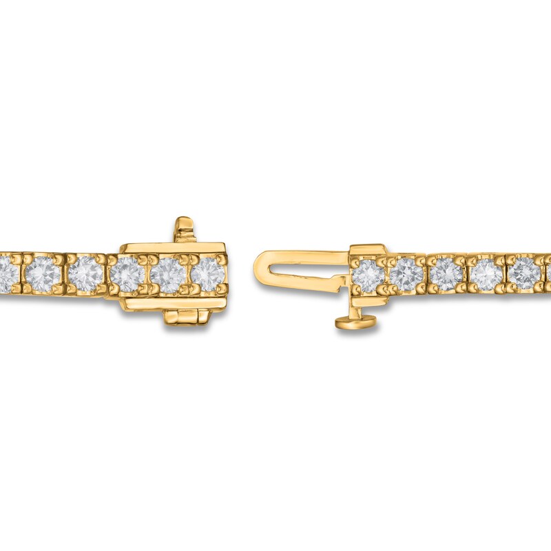 Main Image 3 of Previously Owned Lab-Grown Diamond Tennis Bracelet 3 ct tw Round 14K Yellow Gold