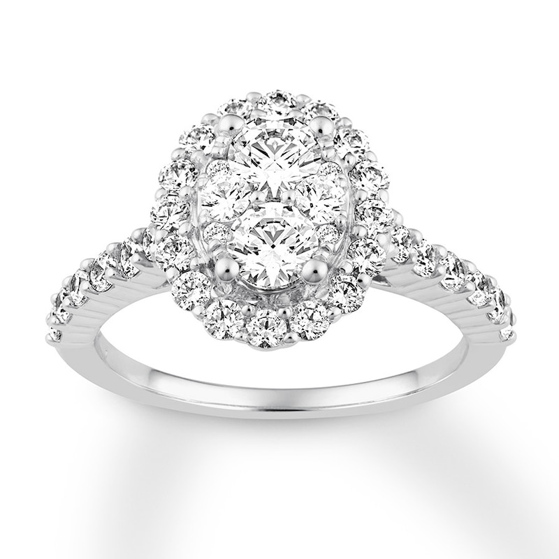 Main Image 1 of Previously Owned Diamond Engagement Ring 1-5/8 ct tw Round-cut 14K White Gold