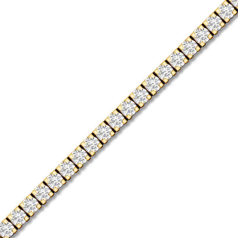Main Image 2 of Previously Owned Lab-Grown Diamond Tennis Bracelet 1 ct tw Round 14K Yellow Gold 7.25"