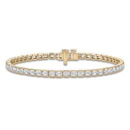 Previously Owned Lab-Grown Diamond Bracelet 5-1/5 ct tw Emerald-cut 14K Yellow Gold 7"
