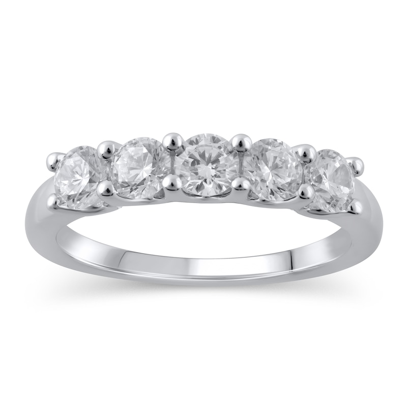 Main Image 1 of Previously Owned Lab-Grown Diamond Anniversary Band 1 ct tw Round 14K White Gold