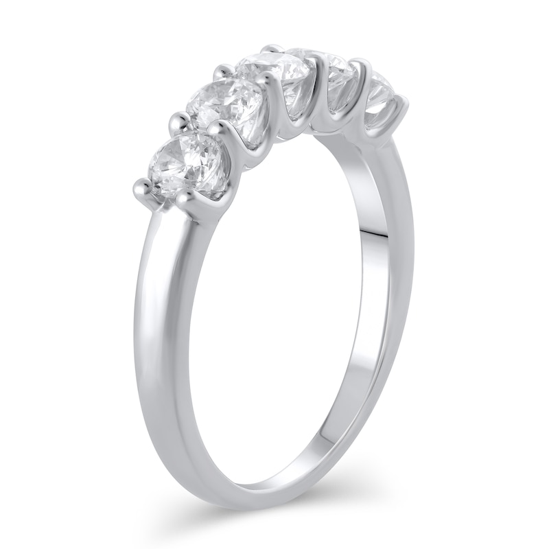 Main Image 2 of Previously Owned Lab-Grown Diamond Anniversary Band 1 ct tw Round 14K White Gold