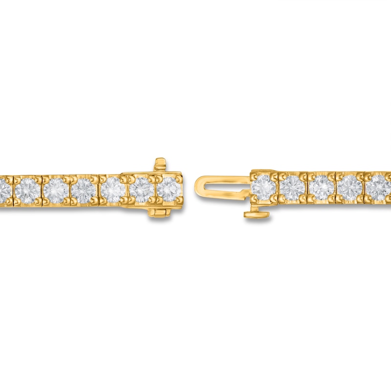 Main Image 3 of Previously Owned Lab-Grown Diamond Tennis Bracelet 5 ct tw Round 14K Yellow Gold