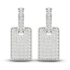 Thumbnail Image 1 of Previously Owned Men's Lab-Grown Diamond Drop Earrings 3/4 ct tw Round 14K White Gold