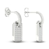 Thumbnail Image 3 of Previously Owned Men's Lab-Grown Diamond Drop Earrings 3/4 ct tw Round 14K White Gold