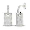 Thumbnail Image 4 of Previously Owned Men's Lab-Grown Diamond Drop Earrings 3/4 ct tw Round 14K White Gold