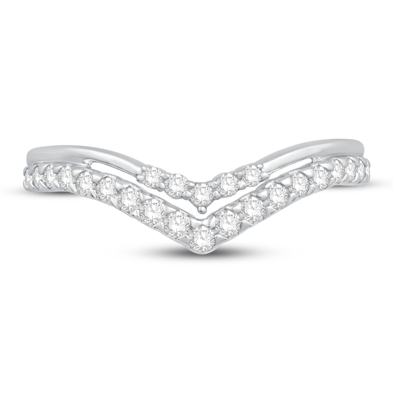Main Image 3 of Previously Owned Diamond Contour Ring 1/3 ct tw Round 14K White Gold