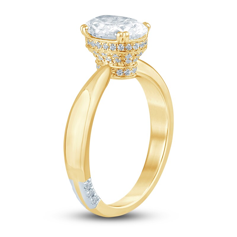 Main Image 2 of Previously Owned Pnina Tornai Lab-Grown Diamond Engagement Ring 2-1/5 ct tw Oval/Round 14K Yellow Gold