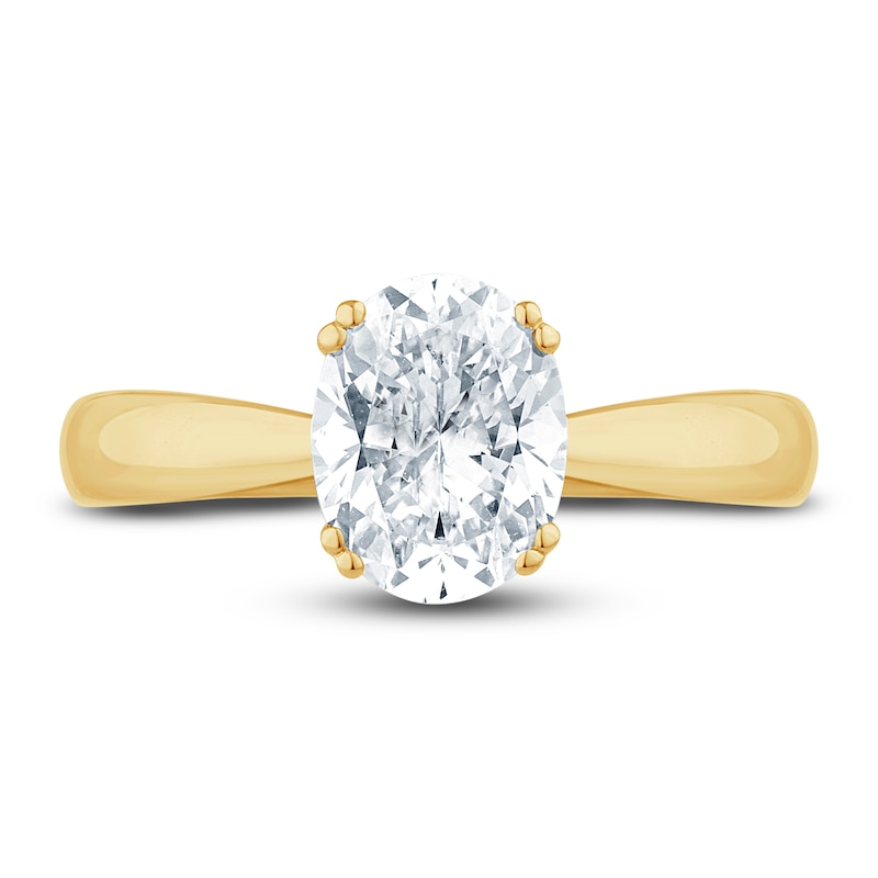 Main Image 3 of Previously Owned Pnina Tornai Lab-Grown Diamond Engagement Ring 2-1/5 ct tw Oval/Round 14K Yellow Gold