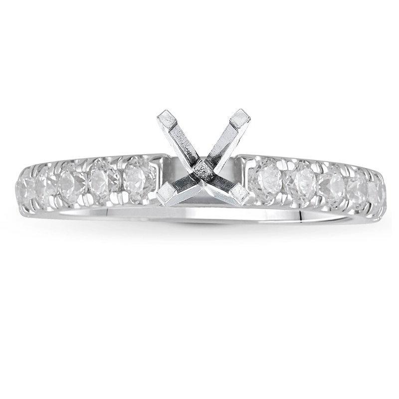 Main Image 1 of Previously Owned Lab-Grown Diamond Engagement Ring Setting 3/4 ct tw Round 14K White Gold