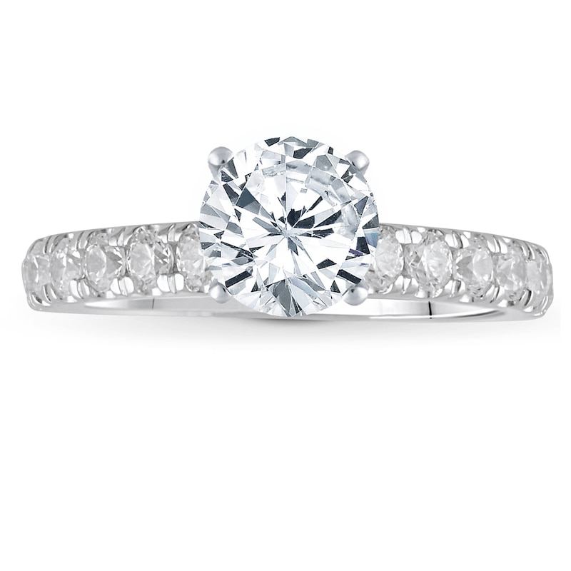 Main Image 3 of Previously Owned Lab-Grown Diamond Engagement Ring Setting 3/4 ct tw Round 14K White Gold