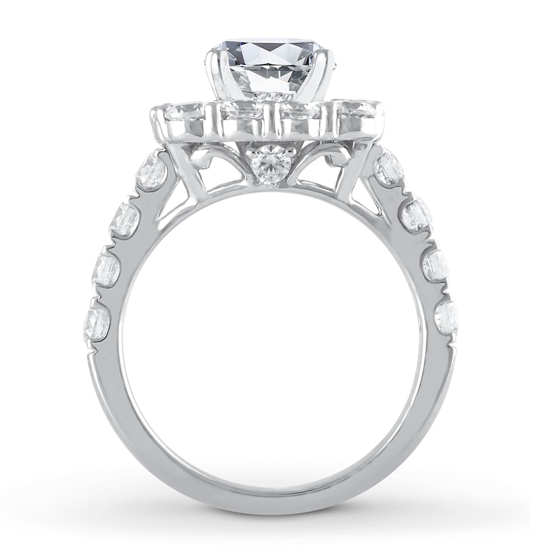 Main Image 2 of Previously Owned Lab-Grown Diamond Engagement Ring Setting 2 ct tw Round 14K White Gold
