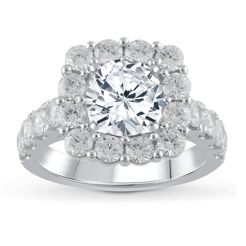 Main Image 3 of Previously Owned Lab-Grown Diamond Engagement Ring Setting 2 ct tw Round 14K White Gold