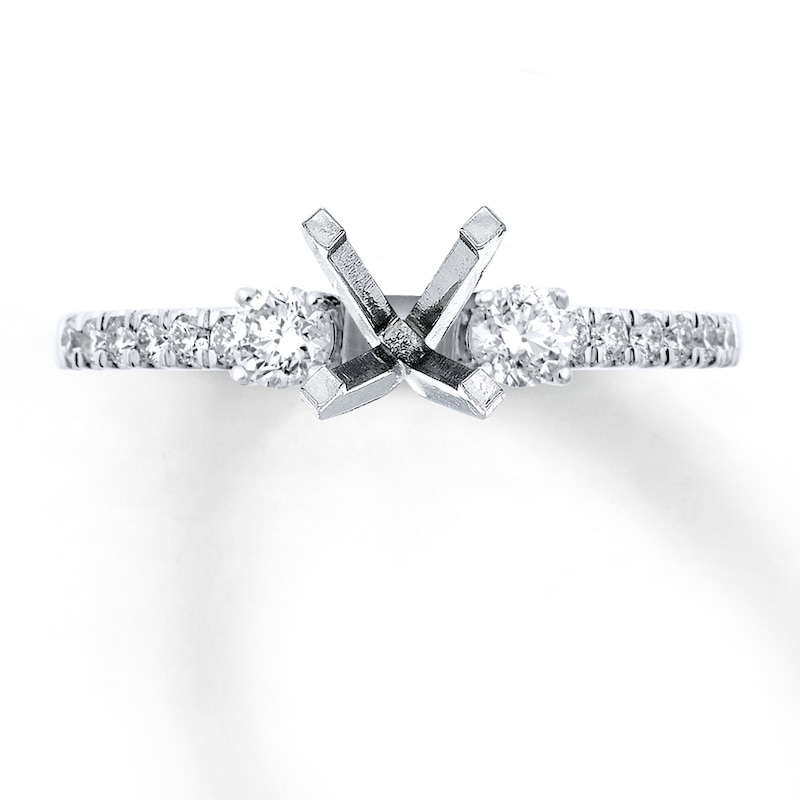 Main Image 1 of Previously Owned Diamond Ring Setting 1/3 carat tw Round 14K White Gold