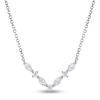Thumbnail Image 1 of Previously Owned Vera Wang WISH Diamond Necklace 3/8 ct tw Round/Marquise 10K White Gold